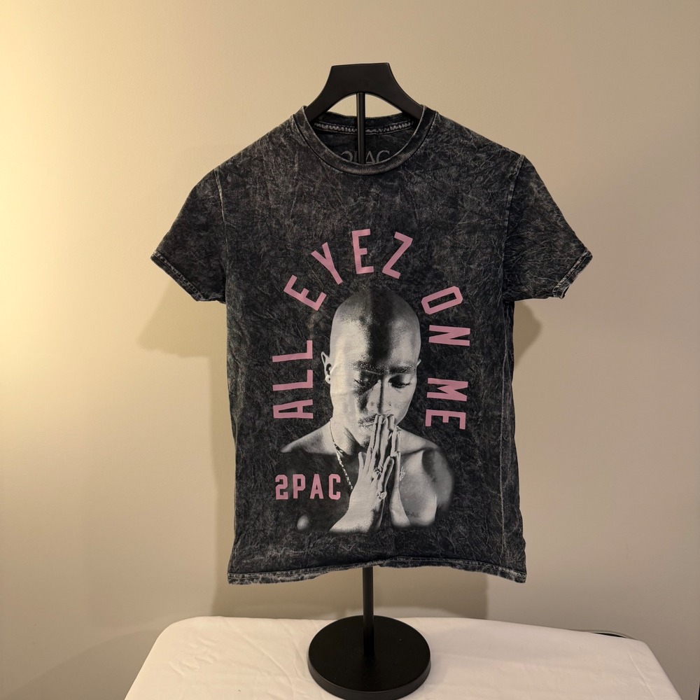 2Pac All Eyez On Me Acid Wash Graphic Tee Black Pink S 31781530